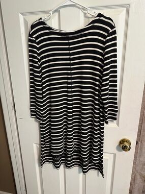 Caslon Black & White Striped Tunic Top